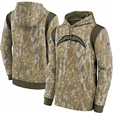 Men's Los Angeles Chargers Nike Camo 2021 Salute To Service Therma Performance Pullover Hoodie,baseball caps,new era cap wholesale,wholesale hats